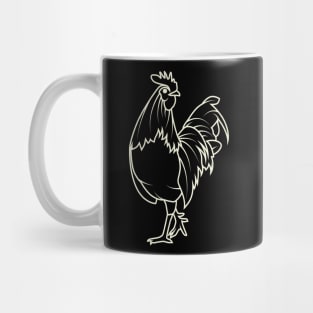 Aesthetic Lineart Rooster Mug